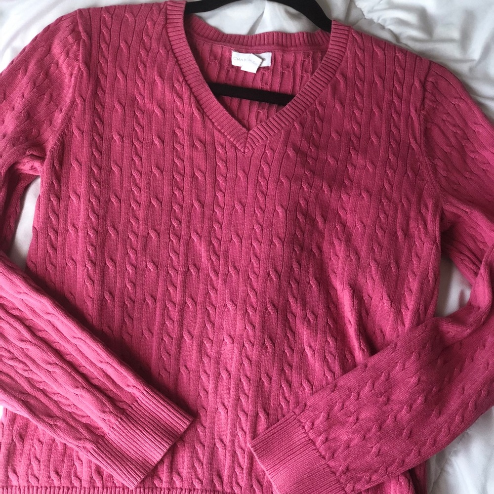 ❗️SOLD❗️V neck pink knitted top